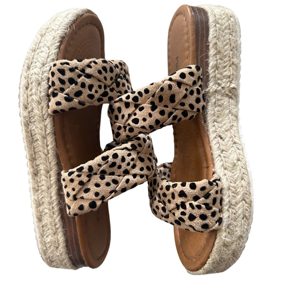 Pierre Dumas Animal Print Braided Platform Sandals - Picture 2 of 4